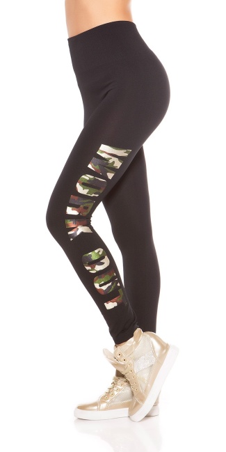 Sexy leggings met print work out leger-kleurig